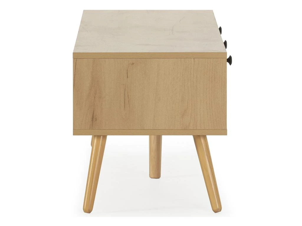 Meuble TV Bella 3 Portes Couleur Chêne Avec Rotin Naturel 5 Meuble TV Bella 3 Portes Couleur Chêne Avec Rotin Naturel – Image 3