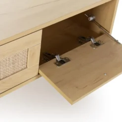 Meuble TV Bella 3 Portes Couleur Chêne Avec Rotin Naturel 12 Meuble TV Bella 3 Portes Couleur Chêne Avec Rotin Naturel -Pas Cher Mobiliora Magasin meuble tv 18851725