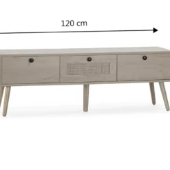 Meuble TV Bella 3 Portes Couleur Chêne Avec Rotin Naturel 15 Meuble TV Bella 3 Portes Couleur Chêne Avec Rotin Naturel -Pas Cher Mobiliora Magasin meuble tv 18851731