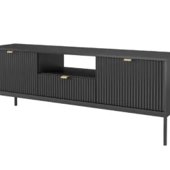 Meuble TV Avec 2 Portes, 1 Tiroir Et 1 Niche - Noir - LIOUBA De Pascal MORABITO -Pas Cher Mobiliora Magasin meuble tv 1893571