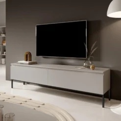 Meuble TV - 175 Cm - Couleur Gris-beige - Bemmi