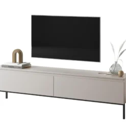 Meuble TV - 175 Cm - Couleur Gris-beige - Bemmi -Pas Cher Mobiliora Magasin meuble tv 19125681