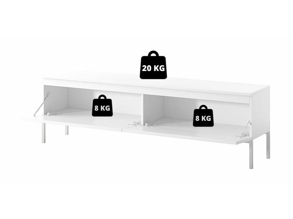 Meuble TV - 150 Cm - Noir Et Pieds Noirs - Bemmi 10 Meuble TV - 150 Cm - Noir Et Pieds Noirs - Bemmi – Image 8