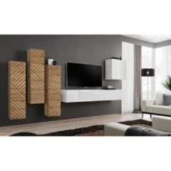 Meuble TV Suspendu 180cm Coloris Blanc Collection SWITCH. Finitions Brillantes. 9 Meuble TV Suspendu 180cm Coloris Blanc Collection SWITCH. Finitions Brillantes. -Pas Cher Mobiliora Magasin meuble tv 19548901