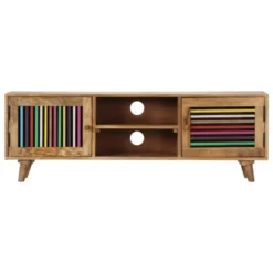 Meuble Télé Buffet Tv Télévision Design Pratique 120 Cm Bois Massif De Manguier 2502270 -Pas Cher Mobiliora Magasin meuble tv 19583725