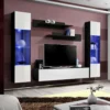 Meuble TV Mural Design "Fly III" 260cm Blanc & Noir -Pas Cher Mobiliora Magasin meuble tv 19714653