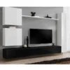 Meuble TV Mural Design "Switch VIII" 280cm Blanc & Noir -Pas Cher Mobiliora Magasin meuble tv 19714689