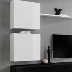 Meuble TV Mural Design "Switch VIII" 280cm Blanc & Noir 7 Meuble TV Mural Design "Switch VIII" 280cm Blanc & Noir -Pas Cher Mobiliora Magasin meuble tv 19714691