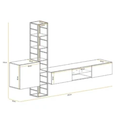 Ensemble Meuble TV Design "Switch VI" 270cm Noir -Pas Cher Mobiliora Magasin meuble tv 19714833