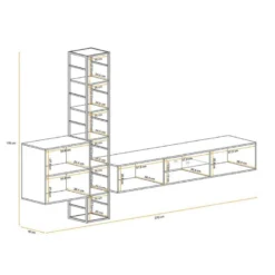 Ensemble Meuble TV Design "Switch VI" 270cm Noir -Pas Cher Mobiliora Magasin meuble tv 19714835