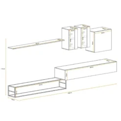 Ensemble Meuble TV Design "Switch I" 330cm Naturel & Noir 8 Ensemble Meuble TV Design "Switch I" 330cm Naturel & Noir -Pas Cher Mobiliora Magasin meuble tv 19714845