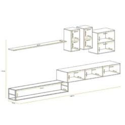 Ensemble Meuble TV Design "Switch I" 330cm Naturel & Noir 9 Ensemble Meuble TV Design "Switch I" 330cm Naturel & Noir -Pas Cher Mobiliora Magasin meuble tv 19714847