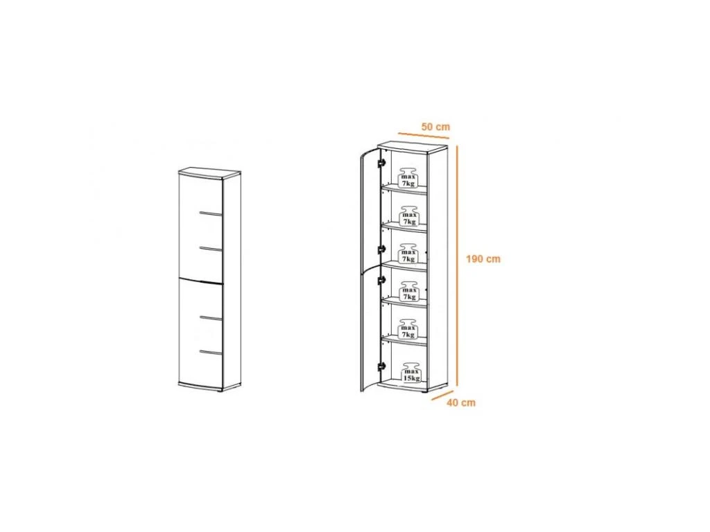 Ensemble Meuble TV & Bibliothèque "Leave" 300cm Blanc & Noir 7 Ensemble Meuble TV & Bibliothèque "Leave" 300cm Blanc & Noir – Image 5