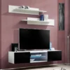 Meuble TV Mural Design "Fly III" 160cm Noir & Blanc -Pas Cher Mobiliora Magasin meuble tv 19714865