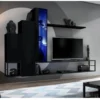 Ensemble Meuble TV Design "Switch VIII" 240cm Noir -Pas Cher Mobiliora Magasin meuble tv 19714891