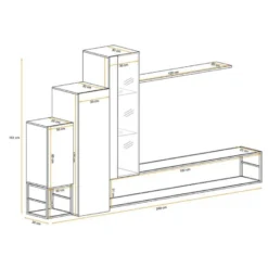 Ensemble Meuble TV Design "Switch VIII" 240cm Noir -Pas Cher Mobiliora Magasin meuble tv 19714895