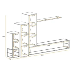 Ensemble Meuble TV Design "Switch VIII" 240cm Noir -Pas Cher Mobiliora Magasin meuble tv 19714897