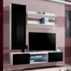 Meuble TV Mural Design "Fly XVIII" 170cm Noir & Blanc -Pas Cher Mobiliora Magasin meuble tv 19714955