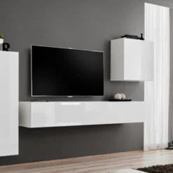 Meuble TV Mural Design "Switch III" 330cm Blanc 8 Meuble TV Mural Design "Switch III" 330cm Blanc -Pas Cher Mobiliora Magasin meuble tv 19714967