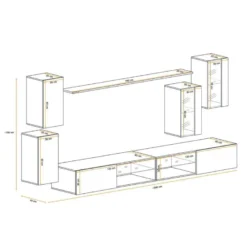 Ensemble Meuble TV "Switch XXV" 280cm Naturel -Pas Cher Mobiliora Magasin meuble tv 19715017