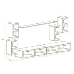 Ensemble Meuble TV "Switch XXV" 280cm Naturel -Pas Cher Mobiliora Magasin meuble tv 19715019