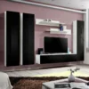 Meuble TV Mural Design "Fly I" 310cm Noir & Blanc -Pas Cher Mobiliora Magasin meuble tv 19715099