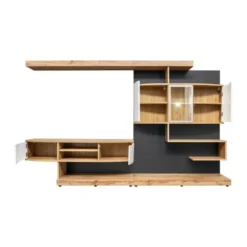 Ensemble Meuble TV "Palermo" 300cm Naturel & Anthracite -Pas Cher Mobiliora Magasin meuble tv 19715431