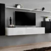 Meuble TV Mural Design "Switch I" 330cm Noir & Blanc -Pas Cher Mobiliora Magasin meuble tv 19715477