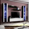 Meuble TV Mural Design "Fly II" 260cm Blanc & Noir 2 Meuble TV Mural Design "Fly II" 260cm Blanc & Noir -Pas Cher Mobiliora Magasin meuble tv 19715525
