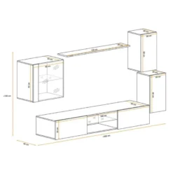 Ensemble Meuble TV "Switch XXIII" 250cm Naturel 8 Ensemble Meuble TV "Switch XXIII" 250cm Naturel -Pas Cher Mobiliora Magasin meuble tv 19715777