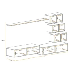 Ensemble Meuble TV "Switch XXIV" 250cm Naturel 9 Ensemble Meuble TV "Switch XXIV" 250cm Naturel -Pas Cher Mobiliora Magasin meuble tv 19715813