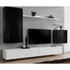 Meuble TV Mural Design "Switch II" 270cm Noir & Blanc -Pas Cher Mobiliora Magasin meuble tv 19716049