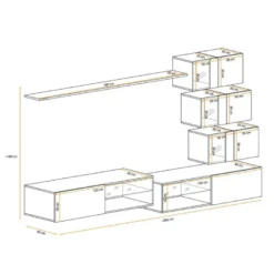 Ensemble Meuble TV Design "Switch XXIV" 250cm Blanc 8 Ensemble Meuble TV Design "Switch XXIV" 250cm Blanc -Pas Cher Mobiliora Magasin meuble tv 19716069