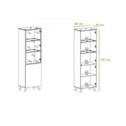Ensemble Meuble TV & Bibliothèque "Thin" 340cm Noir & Naturel 9 Ensemble Meuble TV & Bibliothèque "Thin" 340cm Noir & Naturel -Pas Cher Mobiliora Magasin meuble tv 19716435