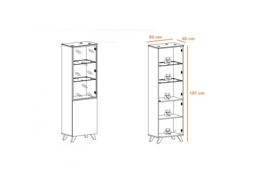 Ensemble Meuble TV & Bibliothèque "Thin" 340cm Noir & Naturel 5 Ensemble Meuble TV & Bibliothèque "Thin" 340cm Noir & Naturel – Image 3