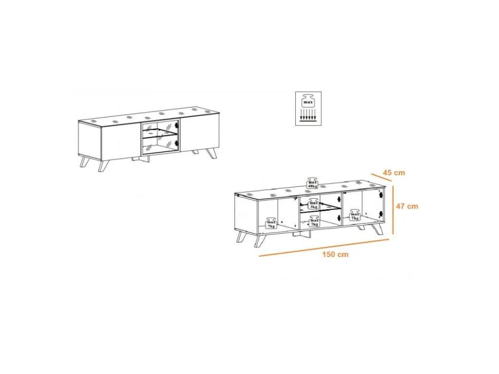 Ensemble Meuble TV & Bibliothèque "Thin" 340cm Noir & Naturel 7 Ensemble Meuble TV & Bibliothèque "Thin" 340cm Noir & Naturel – Image 5
