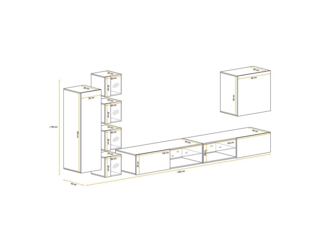 Ensemble Meuble TV "Switch XXVI" 320cm Naturel 5 Ensemble Meuble TV "Switch XXVI" 320cm Naturel – Image 3