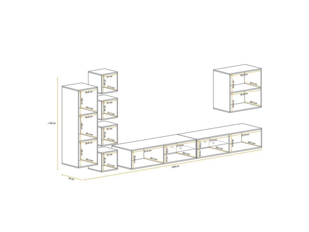Ensemble Meuble TV "Switch XXVI" 320cm Naturel 6 Ensemble Meuble TV "Switch XXVI" 320cm Naturel – Image 4