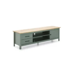 Meuble TV 1 Porte 2 Tiroirs Bois/Vert - DARANMI -Pas Cher Mobiliora Magasin meuble tv 19815621
