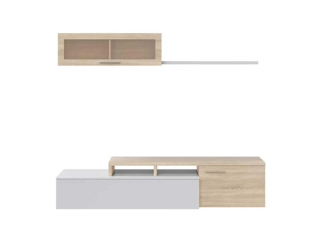 Meuble TV Modulable En Angle Blanc/Chêne - XUNS 7 Meuble TV Modulable En Angle Blanc/Chêne - XUNS – Image 5