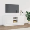 Meuble TV Blanc Brillant 102x35x45 Cm Bois D'ingénierie -Pas Cher Mobiliora Magasin meuble tv 19866223