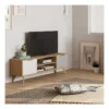 Meuble TV 2 Porte 2 Niches Bois/Blanc/Gris - FAEL -Pas Cher Mobiliora Magasin meuble tv 19901337