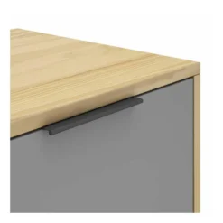 Meuble TV 2 Porte 2 Niches Bois/Blanc/Gris - FAEL -Pas Cher Mobiliora Magasin meuble tv 19901345