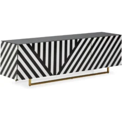 Meuble TV /Audio 175 X 44 X 46 Cm Verre, Acier