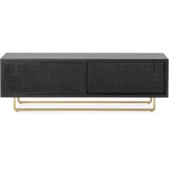 Meuble TV /Audio 160 X 42 X 52 Cm Bois, Rotin, Métal -Pas Cher Mobiliora Magasin meuble tv 20122211