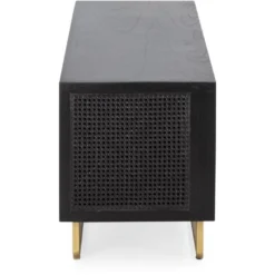 Meuble TV /Audio 160 X 42 X 52 Cm Bois, Rotin, Métal -Pas Cher Mobiliora Magasin meuble tv 20122213