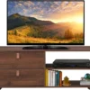 Meuble Tv En Bois Pour Téléviseur Banc Tv Avec 2 Tiroirs étagère Réglable Jusqu'à 139,7 Cm 120 X 39 X 44 Cm -Pas Cher Mobiliora Magasin meuble tv 20920855
