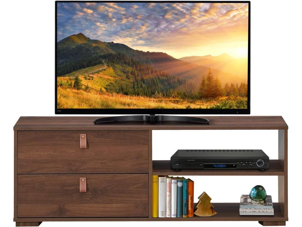 Meuble Tv En Bois Pour Téléviseur Banc Tv Avec 2 Tiroirs étagère Réglable Jusqu'à 139,7 Cm 120 X 39 X 44 Cm 3 Meuble Tv En Bois Pour Téléviseur Banc Tv Avec 2 Tiroirs étagère Réglable Jusqu'à 139,7 Cm 120 X 39 X 44 Cm