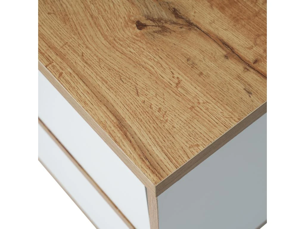 Meuble TV 175cm Avec 5 Portes Et 2 Compartiments Pour Salon - Style Campagnard - Naturel & Blanc 8 Meuble TV 175cm Avec 5 Portes Et 2 Compartiments Pour Salon - Style Campagnard - Naturel & Blanc â Image 6