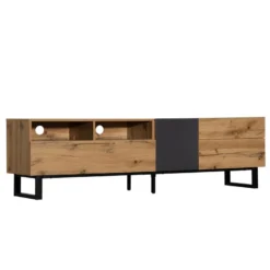 Meuble TV 180cm Style Industriel à Grain De Bois - Naturel -Pas Cher Mobiliora Magasin meuble tv 20939317